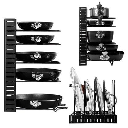 🛠️ Multipurpose Pan & Pot Organizer Rack (1 Pc)