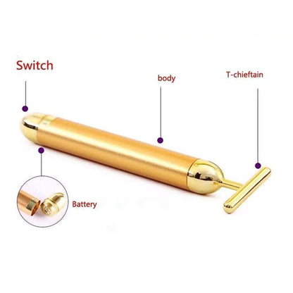 ✨ 24K Gold Energy Beauty Bar Electric Facial Massage Roller ✨