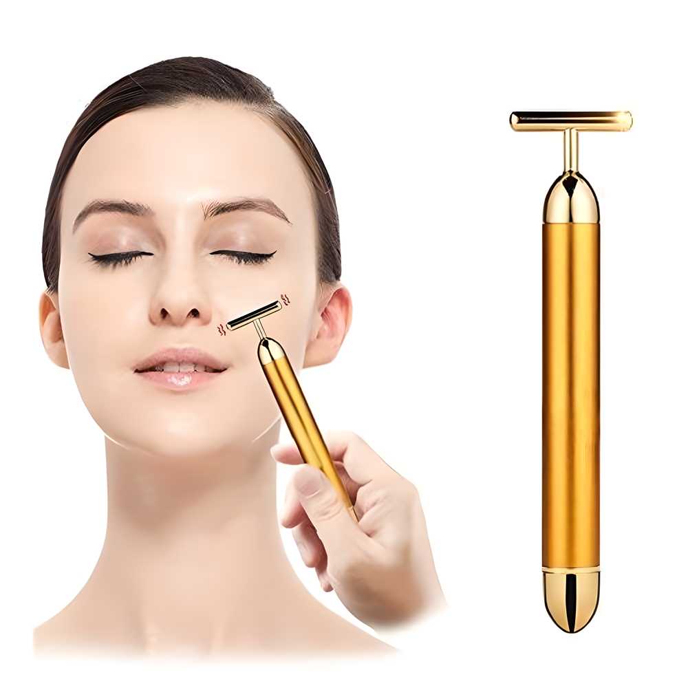 ✨ 24K Gold Energy Beauty Bar Electric Facial Massage Roller ✨