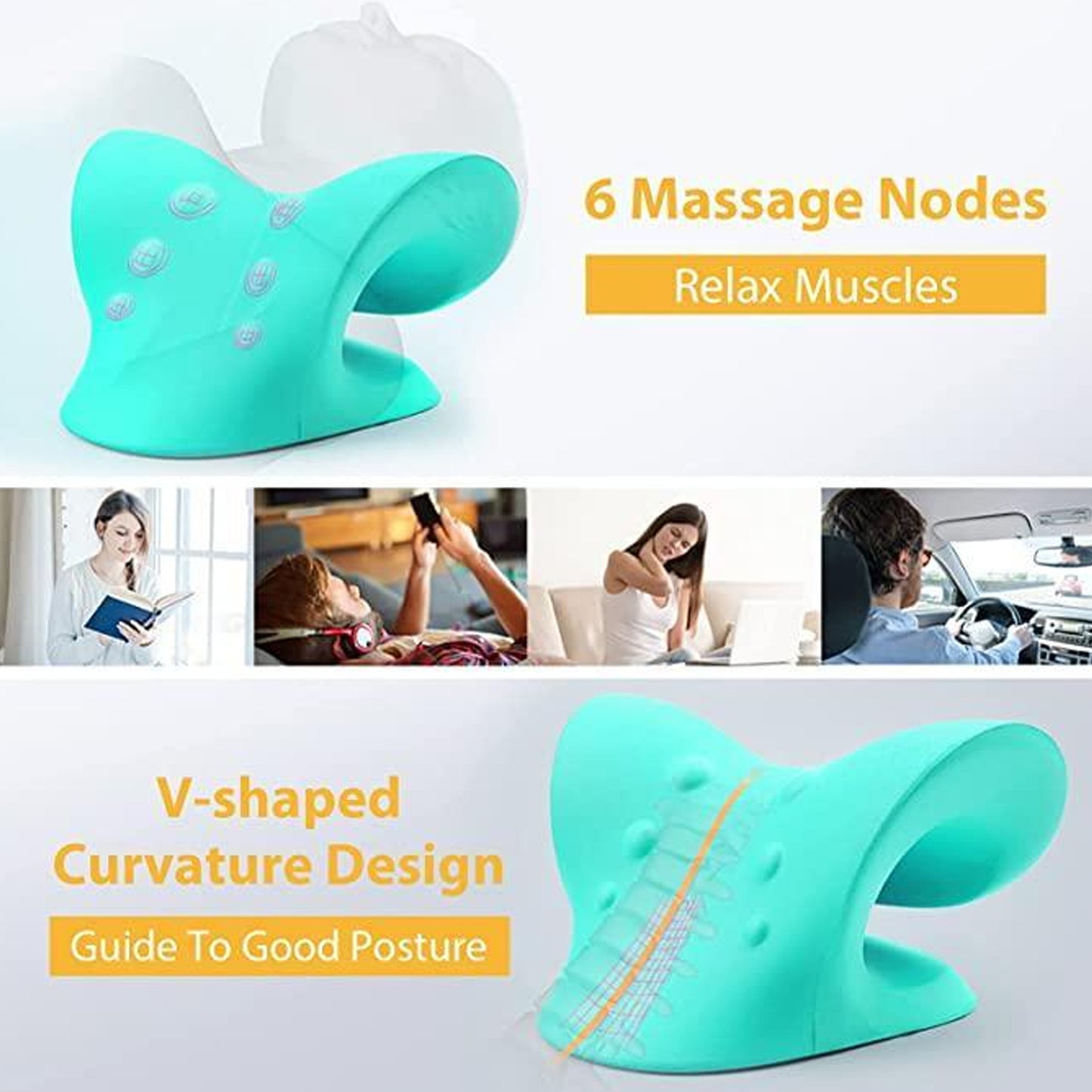 0511 Neck Relaxer  Cervical Pillow For Neck  Shoulder Pain  Chiropractic Acupressure Manual Massage  Medical Grade Material  Recommended By Orthopaedics