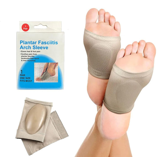 Foot Arch Support Sleeves for Men & Women | Cushion for Flat Feet, Plantar Fasciitis & Foot Pain Relief | Orthopedic Support for Shoes & Slippers (1 Pair)