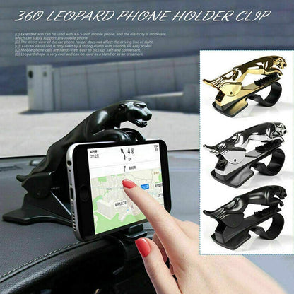 6469 Jaguar Leopard Shape Plastic Phone Clip Mobile Phone Holder For Car Use